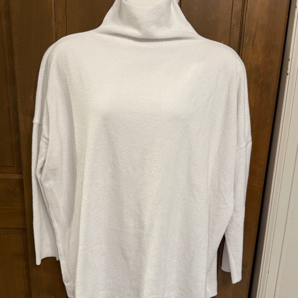 Free People size L oversized long sleeve Ottoman Pullover boxy cozy white